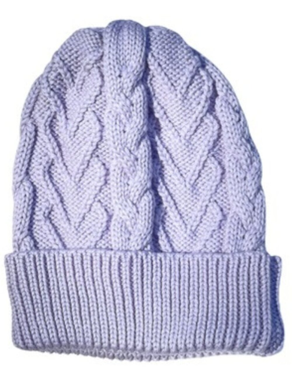 Adrienne Landau Cable Knit Beanie Hat Pale Purple Kids Unisex NWT
